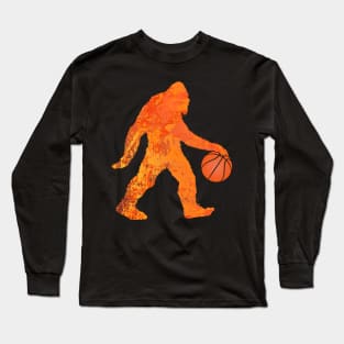 Basketball Bigfoot, Funny Sasquatch Baller Long Sleeve T-Shirt